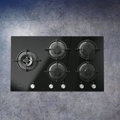 Ariston 90cm 5 Burner Gas Hob Enamelled Grids AGS92SBK Black